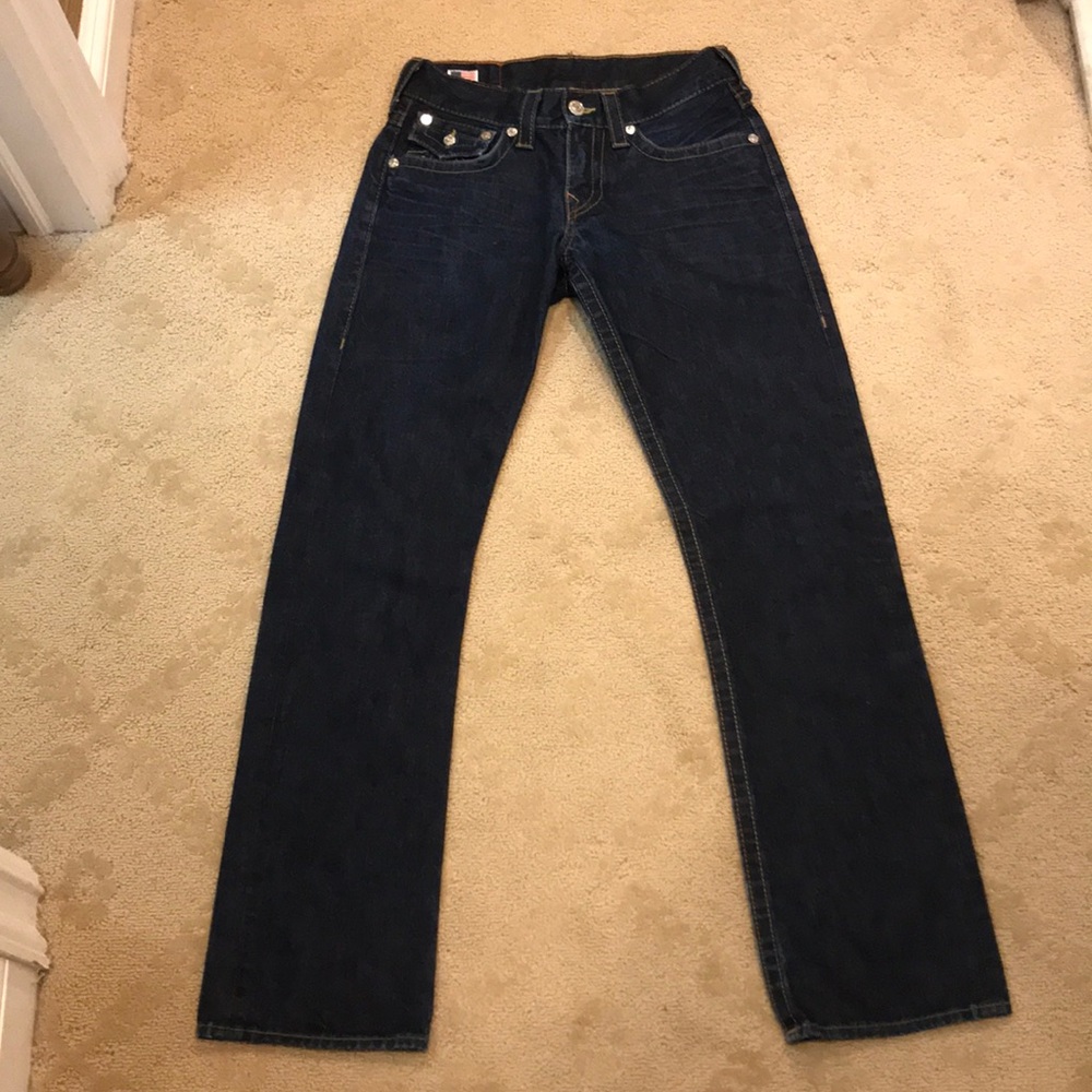 Mens True Religion Dark Blue Denim Jeans